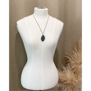 Silver Chain Pendant Necklace 11”